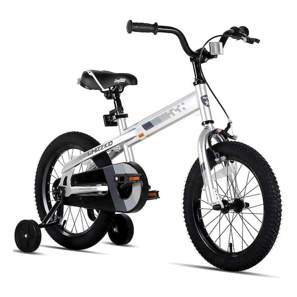 Joystar Whizz Kids Bike for Boys and Girls Ages 4-7 with Training Wheels, 16 in., Silver