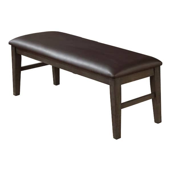 Best Master Furniture Wendy 48 in. Dark Grey Rectangular Dining Bench
