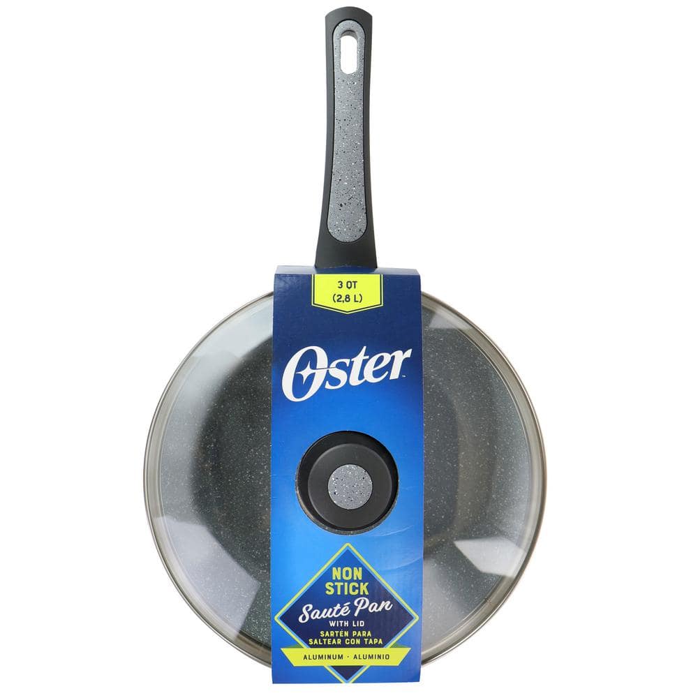 Speckled Gray Non-Stick Aluminum Saute Pan with Lid
