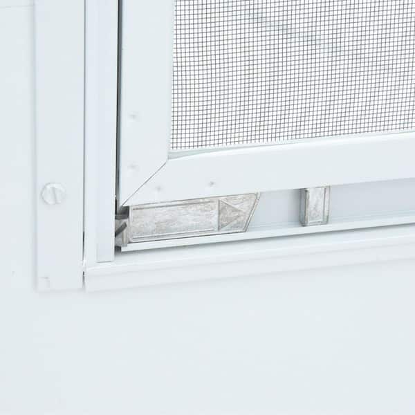 EMCO - 36 in. x 80 in. White Universal 3/4-Light Aluminum Storm Door with Black Hardware