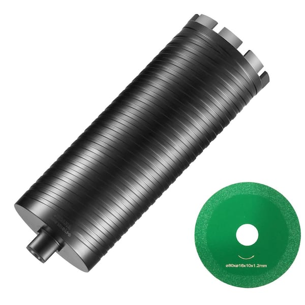 Core Drill Bit, 4 in. Wet/Dry Diamond Core Drill Bits Concrete Core Drill Bit w/ Pilot Bit Adapter and Saw Blade 9.5 in.
