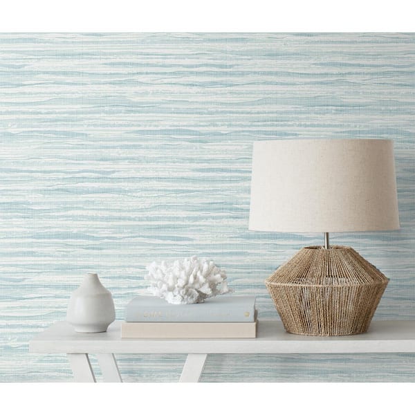 Pool Ripple Skye Wave Stringcloth Paper Unpasted Wallpaper Roll 56 sq. ft.