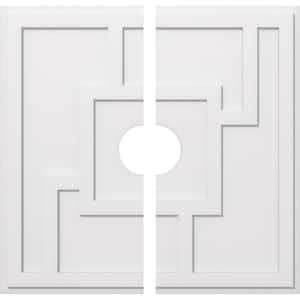 1 in. P X 14 in. C X 40 in. OD X 7 in. ID Knox Architectural Grade PVC Contemporary Ceiling Medallion, Two Piece
