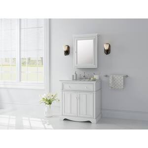 Fremont 32 in. W x 22 in. D Vanity in White with Granite Vanity Top in Gray with White Sink