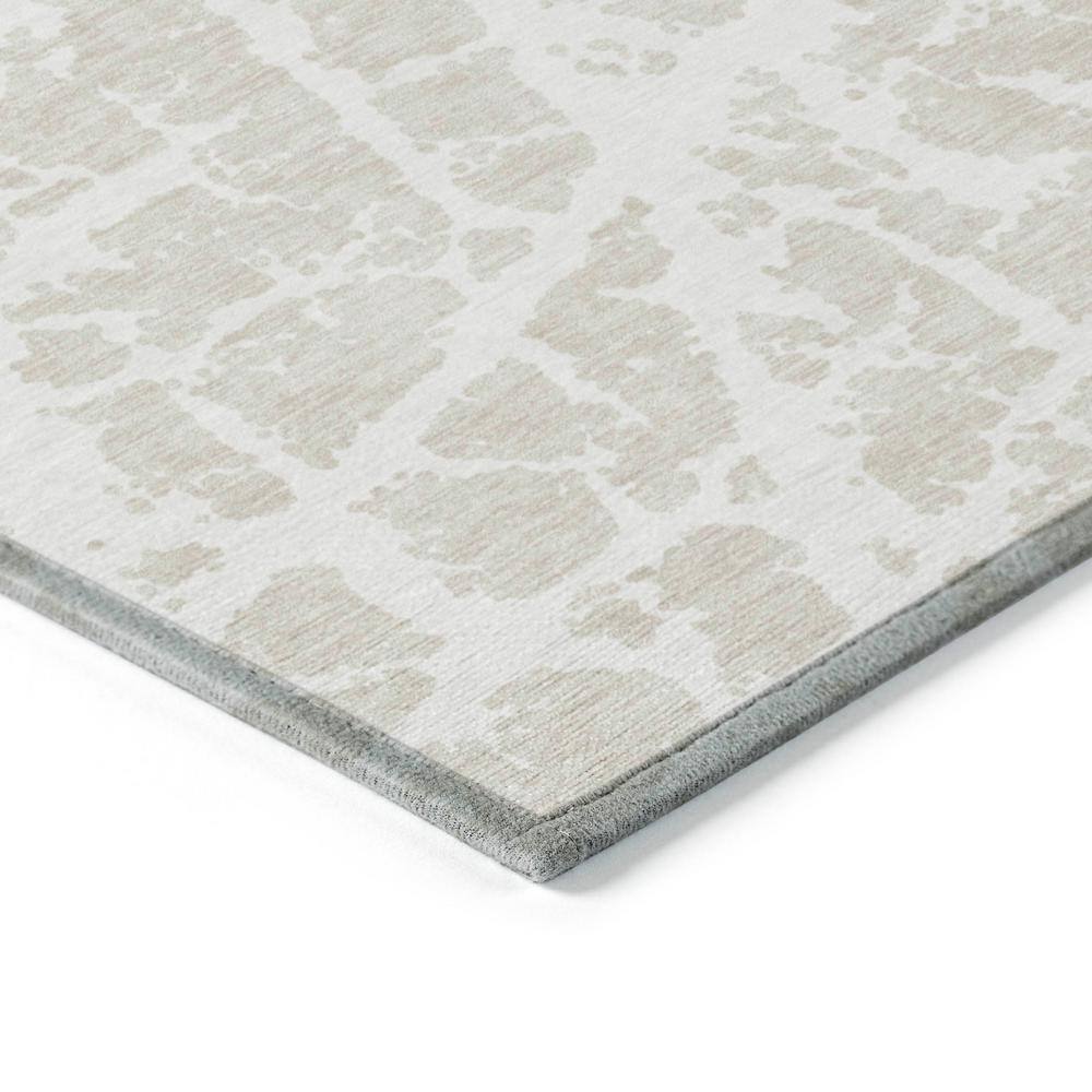 Beige Synthetic Flat Woven Washable Rectangular Rug 1'8" x 2'6"