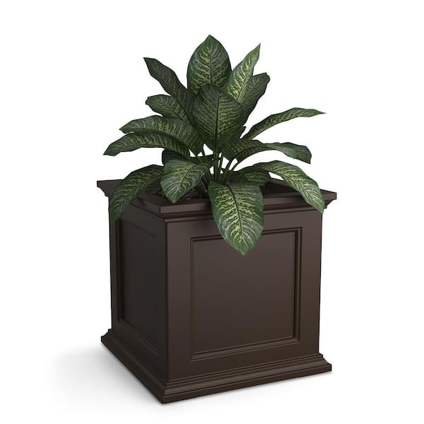 Mayne Fairfield 20 in. Square Self-Watering Espresso Polyethylene