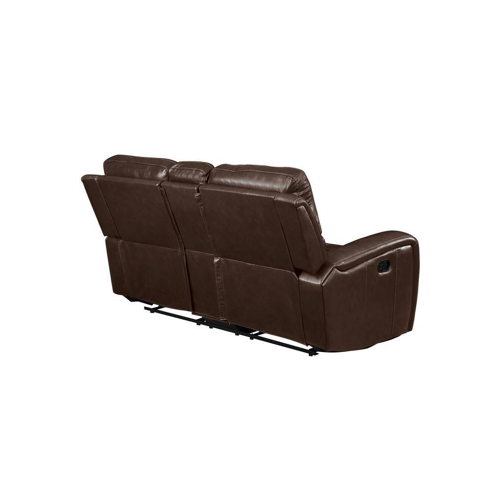 Dark Brown Leather 2-Piece Sofa and Loveseat Set with Storage