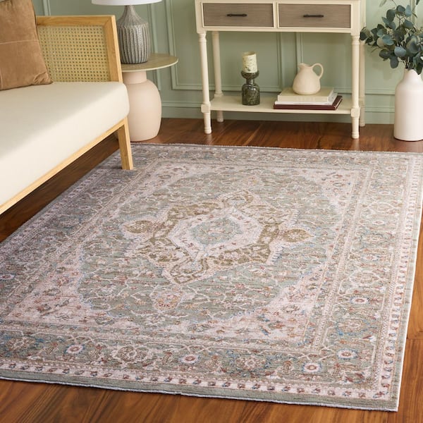 Ellwood 9 ft. x 12 ft. Olive/Beige Ornate Medallion Area Rug