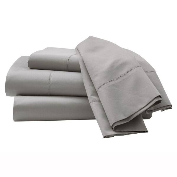 Unbranded Hemstitched Grant Gray Queen Sheet Set