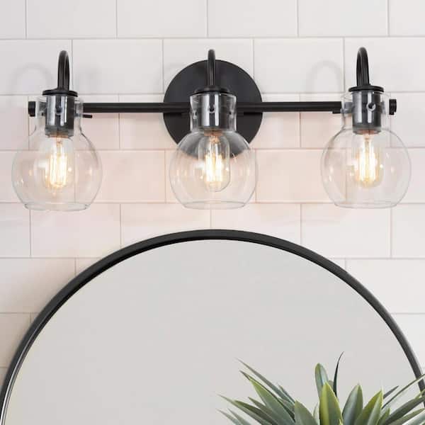 LNC 22 in. 3-Light Modern Black Bathroom Vanity Light Farmhouse