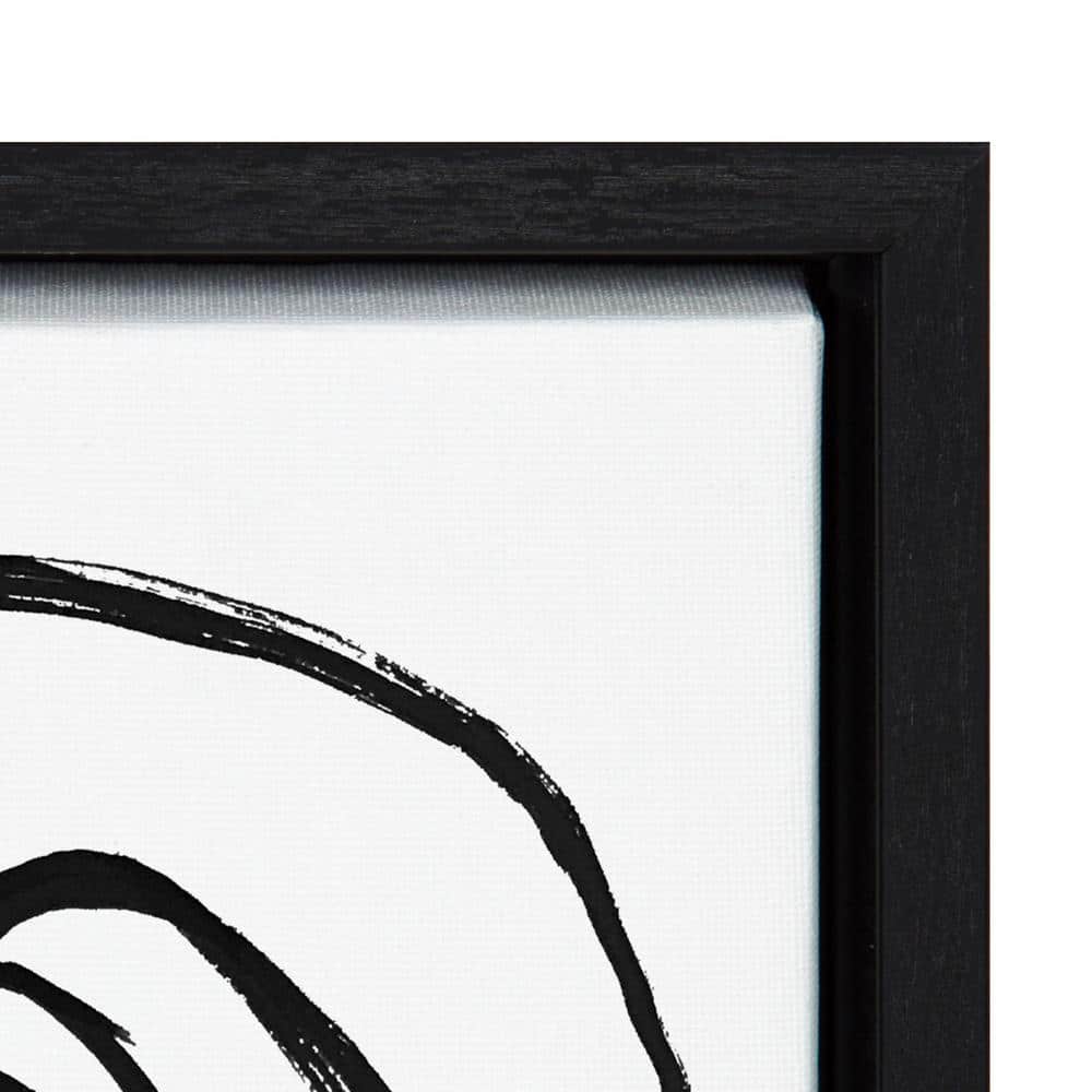 Nikki Chu Black and White Abstract Canvas Art with Black Frame