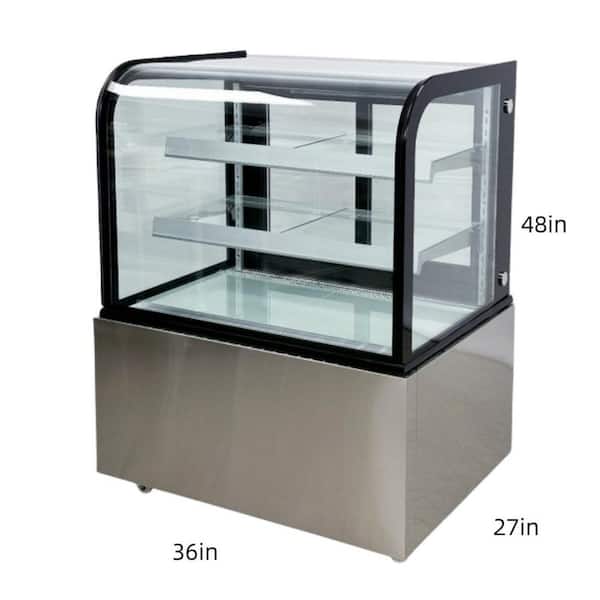 Cooler Depot 36in.W 17.7 cu.ft Commercial Glass Bakery Refrigerator Display Case in Stainless