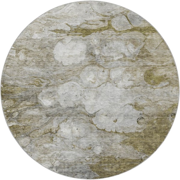 Dream Shag Premium Machine Washable Abstract ADS698 Terracotta 3 ft. x 5 ft. Area Rug