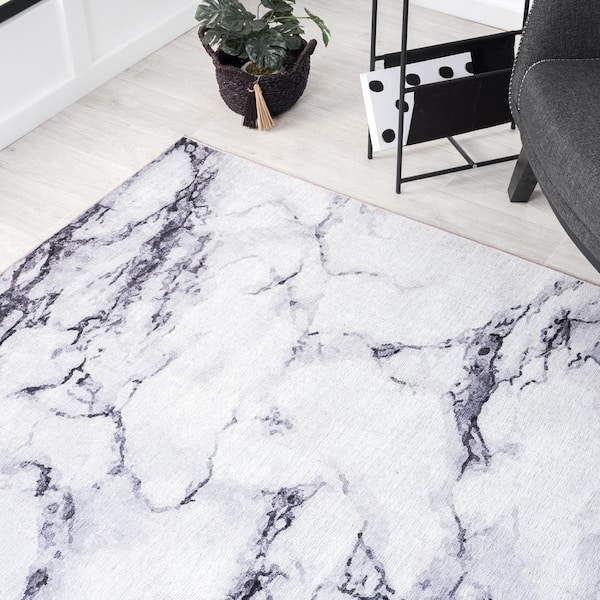 Parker Ivory 7 ft. 9 in. x 10 ft. 2 in. Abstract Polypropylene Area Rug