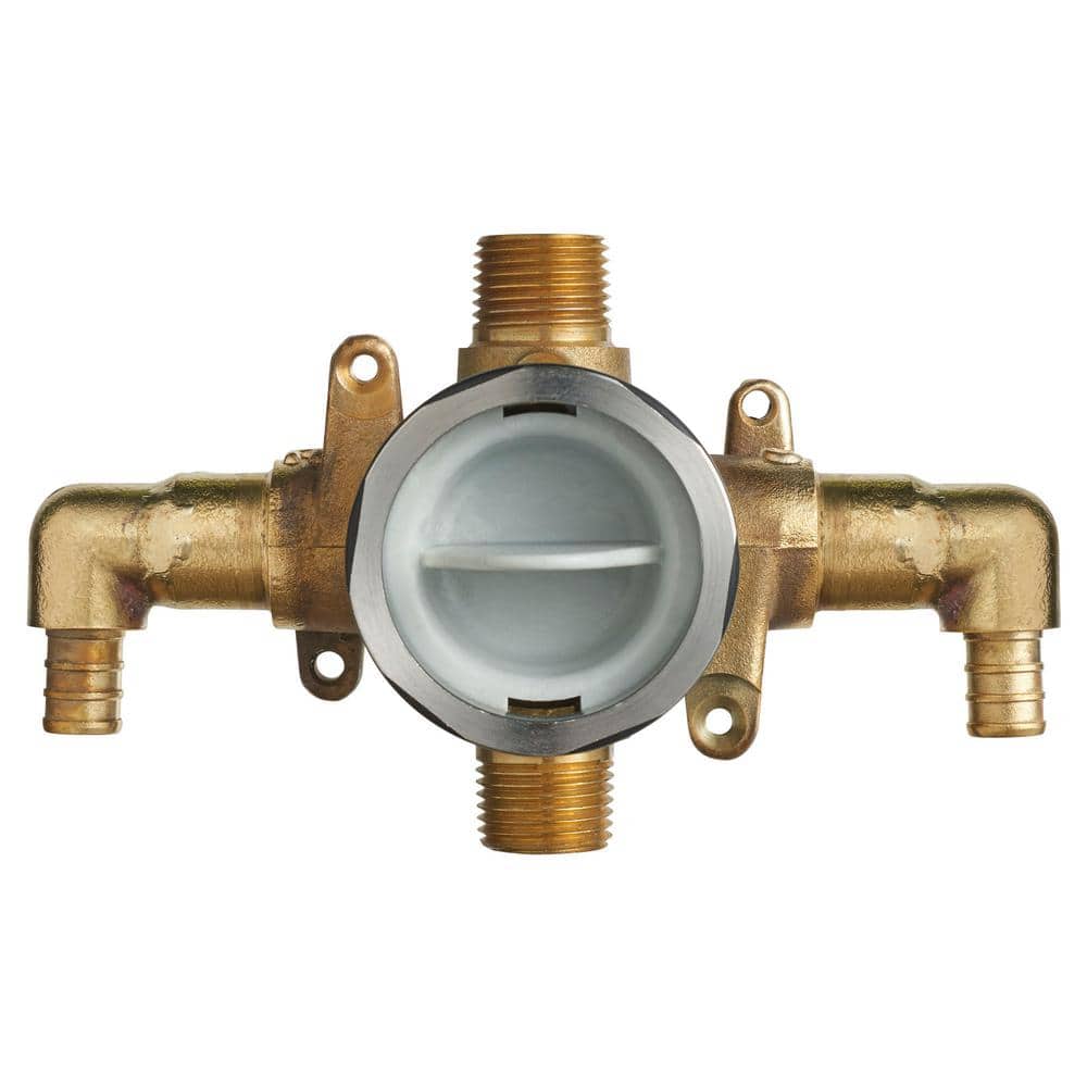 Compact Brass Shower Rough-In Valve with PEX Elbows