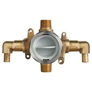 Flash Shower Rough-In Valve with PEX Inlet Elbows/Universal Outlets for Crimp Ring System