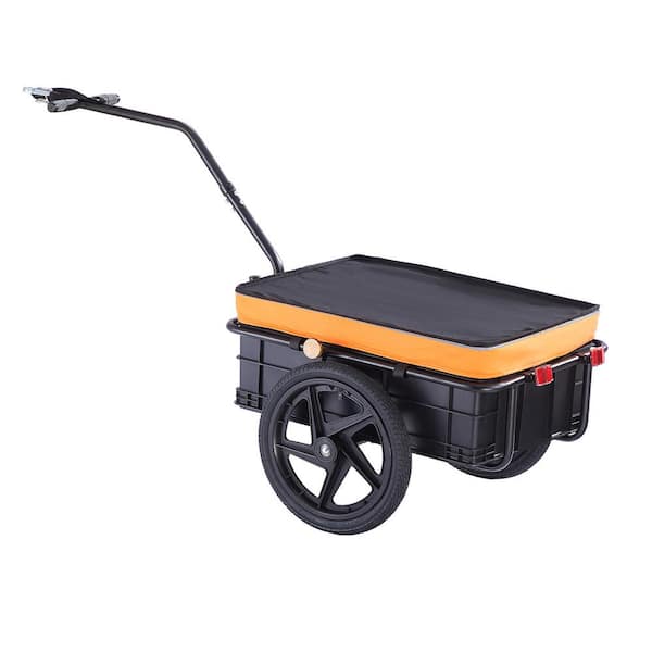SVOPES Bike Cargo Trailer 2.44 cu ft Capacity Heavy-Duty Bicycle Wagon Cart Metal Garden Cart