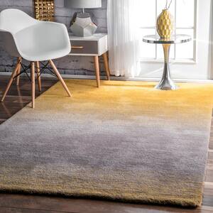 Ana Ombre Shag Yellow 10 ft. x 14 ft. Area Rug