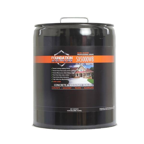 Foundation Armor 5 gal. Penetrating Water Based Silane Siloxane Concrete Sealer, Brick Sealer and Masonry Water Repellent