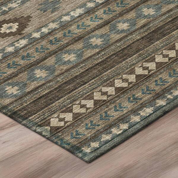 Chantille Machine Washable Indoor/Outdoor Abstract ACN3124 Coffee 10 ft. x 14 ft. Area Rug