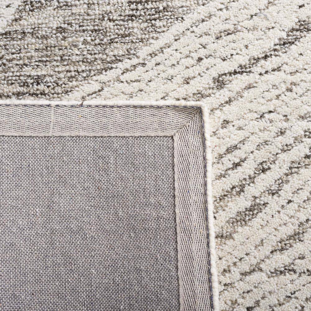 Ivory and Charcoal Abstract Handmade Wool 6' x 9' Area Rug