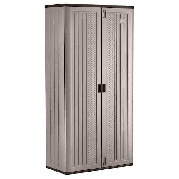 Rubbermaid Plastic Wall-mounted Garage Cabinet in Gray (24-in W x 27-in H x  14-in D) in the Garage Cabinets department at