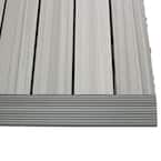 1/6 ft. x 1 ft. Quick Deck Composite Deck Tile Straight Fascia in Icelandic Smoke White (4-Pieces/Box)