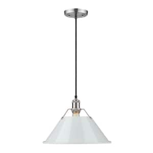 Orwell 100-Watt 1-Light Pewter and Dusky Blue Pendant Light