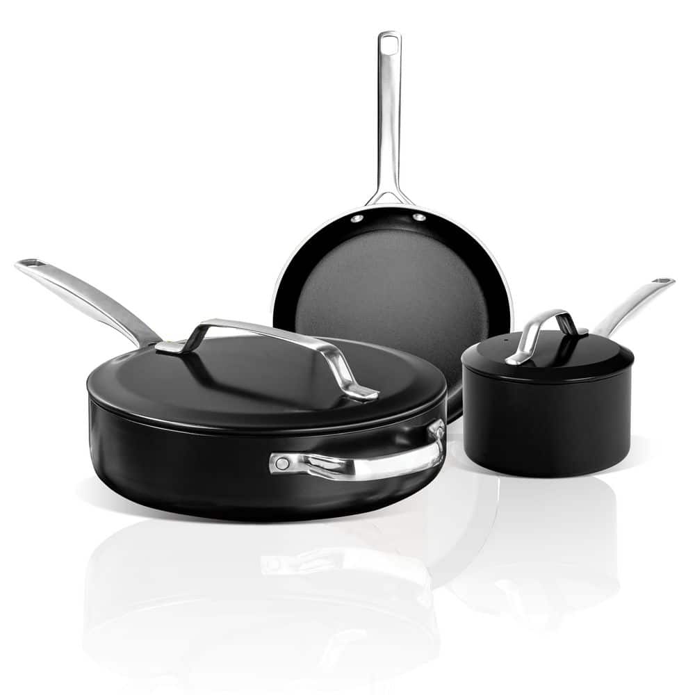 Modern 5-Piece Aluminum Ultra Performance Ceramic Nonstick Cookware Set in 
