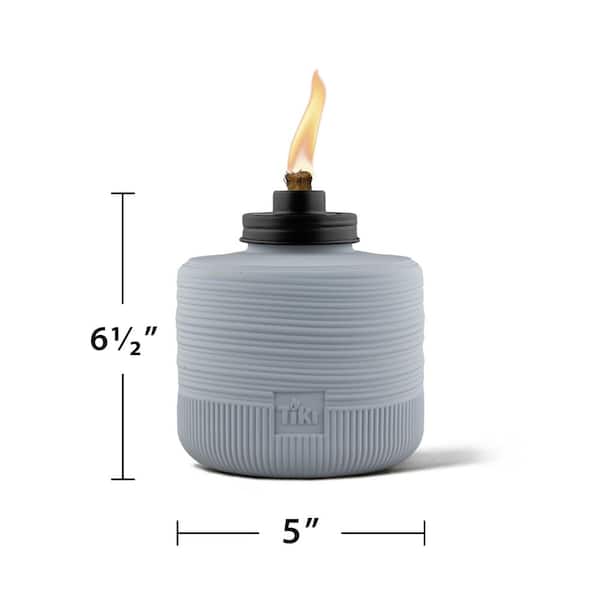 TIKI 6.6 in. Table Torch Glass Morning Horizon Blue Outdoor