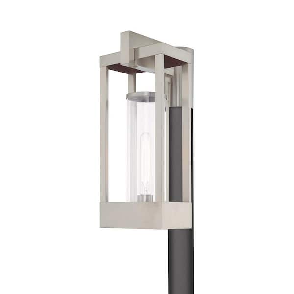 Livex Lighting Delancey 1 Light Brushed Nickel Outdoor Post Top Lantern