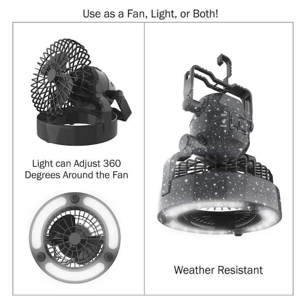 whetstone 2 in 1 tent led camping ceiling fan
