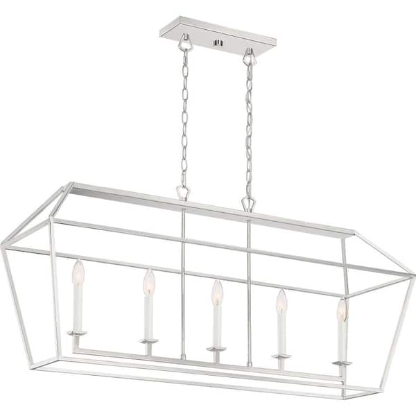 Quoizel 5 Light Aviary Island Chandelier Polished Nickel