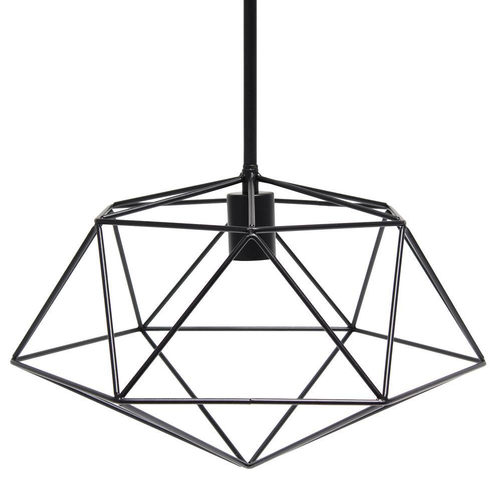 Black Geometric Metal Wire Ceiling Pendant Light