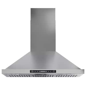 36 in. 600 CFM Ducted Wall Mount Range Hood in Stainless Steel with LED Light