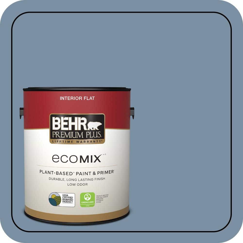1 gal. #S510-4 Jean Jacket Blue Flat EcoMix Plant-Based Interior Paint & Primer price history on PriceWatchPro