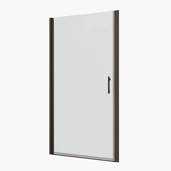 ZXDDMS 32 in. W x 72 in. H Semi-Frameless Pivot Shower Door in