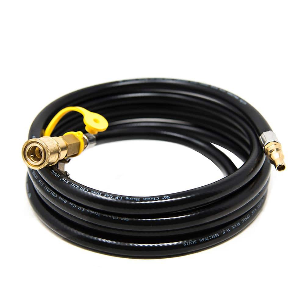Natural Gas Quick Connect Adapter Kit Podoy RV Propane Quick Connect Hose-10 Feet BBQ Quick Connect Propane Hose Quick Extension Hose Assembly 1/4” Safety Shutoff Valve & Male Full Flow Plug with 1/4 RV Propane