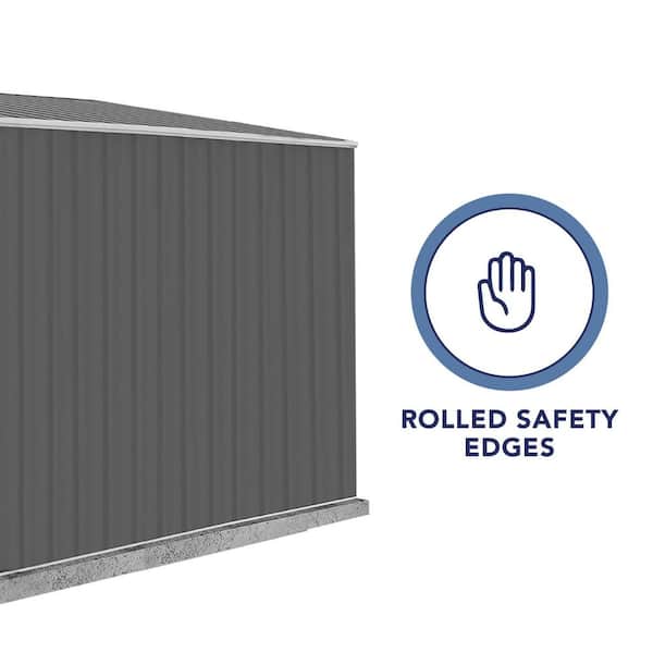 ABSCO Durango 5 ft. W x 10 ft. D Metal Bike Shed in Woodland Gray