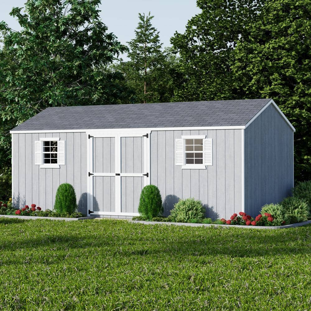 Brown 10' x 20' Workshop Shed Kit with Shelving and Windows