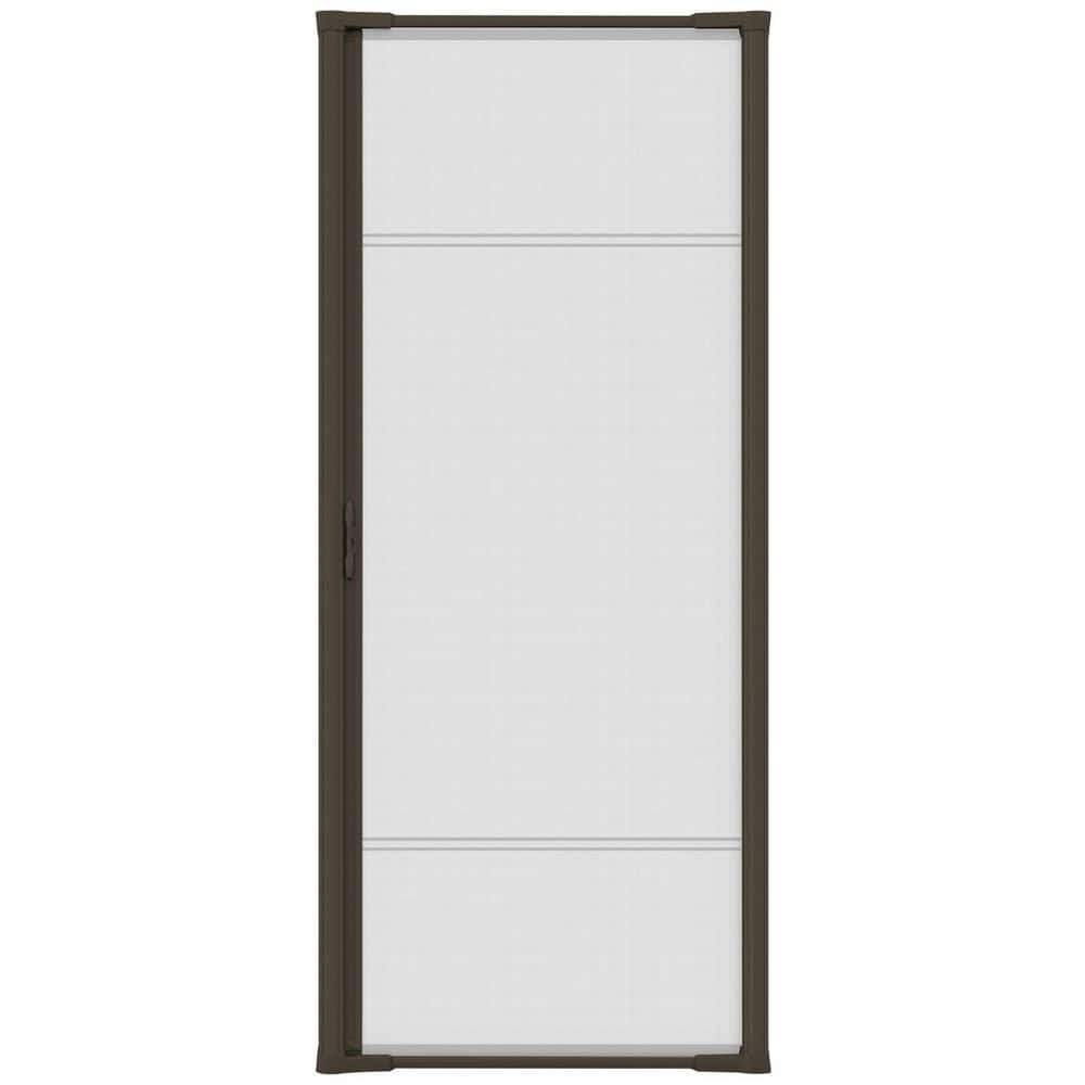 Weather Star 36 in. x 78 in. Brisa Brown Short Retractable Screen Door