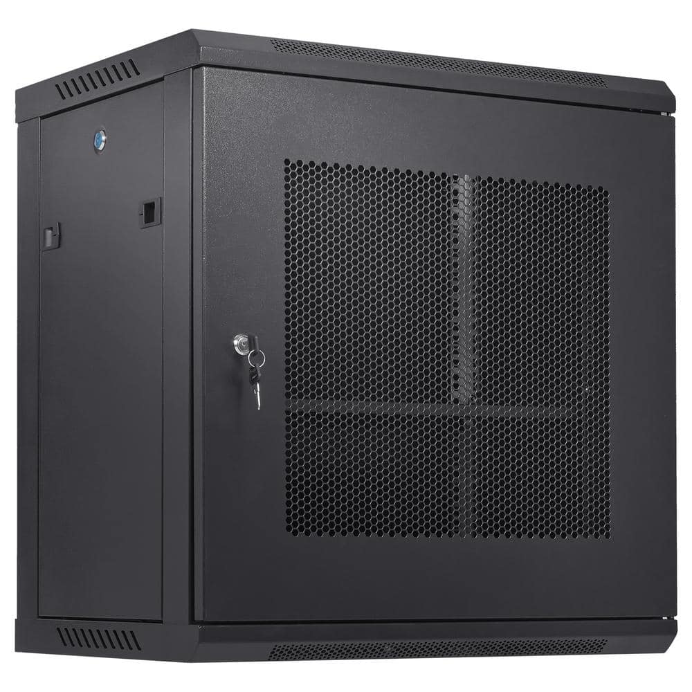 12U Wall Mount Steel Server Cabinet 25.2x15.5x17.7in. Depth Network Rack Enclosure Household Shelving Unit 1-Tier(Black) price history on PriceWatchPro