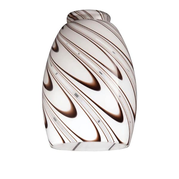 Westinghouse 6-3/8 in. Handblown Chocolate Drizzle Shade with 2-1/4 in. Fitter and 4-3/8 in. Width