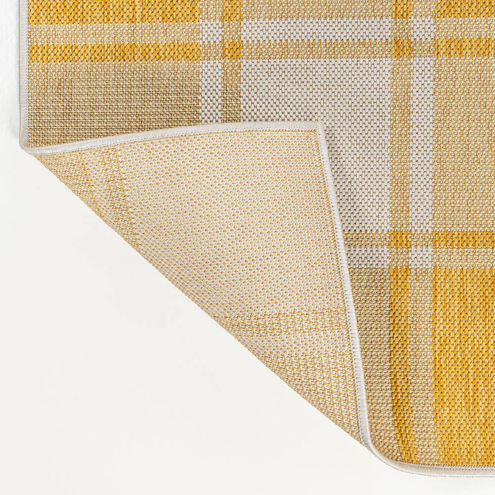 Sabine Bold Gingham Yellow and Cream 3 x 5 Synthetic Indoor/Outdoor Rug