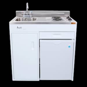 36 in. Compact Miniature Kitchen, in White