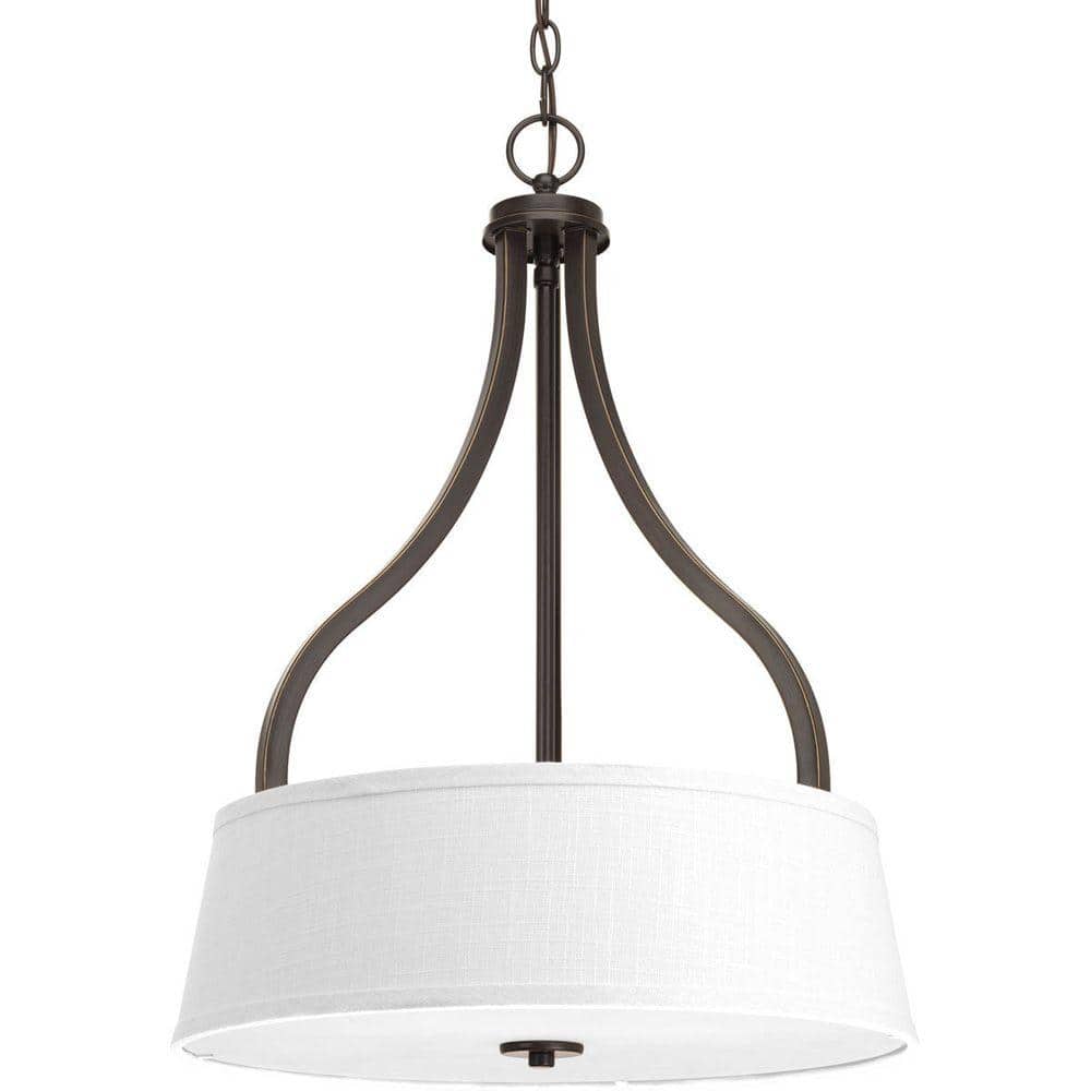 Arden Antique Bronze Glass Drum Pendant Light