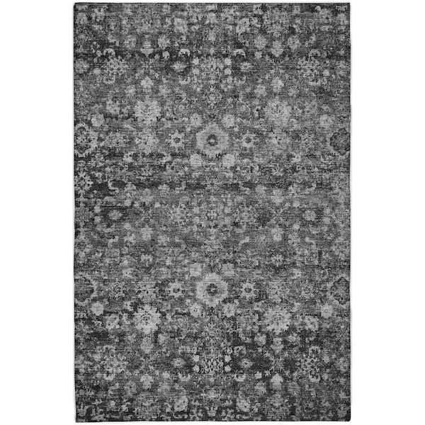 Dream Shag Premium Machine Washable Abstract ADS651 Gray 9 ft. x 12 ft. Area Rug