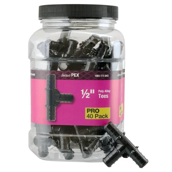 1/2 in. Plastic PEX-B Barb Tee Pro Pack (40-Pack)
