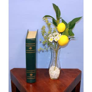 Artificial 16 in Lemon, Green Leaves and White Flowers Spray, Set of 3