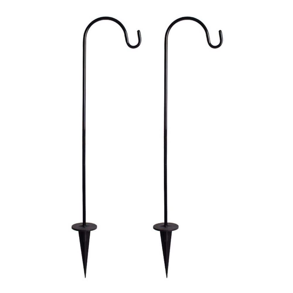 17 in. Black Steel Adjustable Shepherd Hook with 2-Double-Pronged Base Forks and 3-Steel Pipes for Outdoor Decor price history on PriceWatchPro